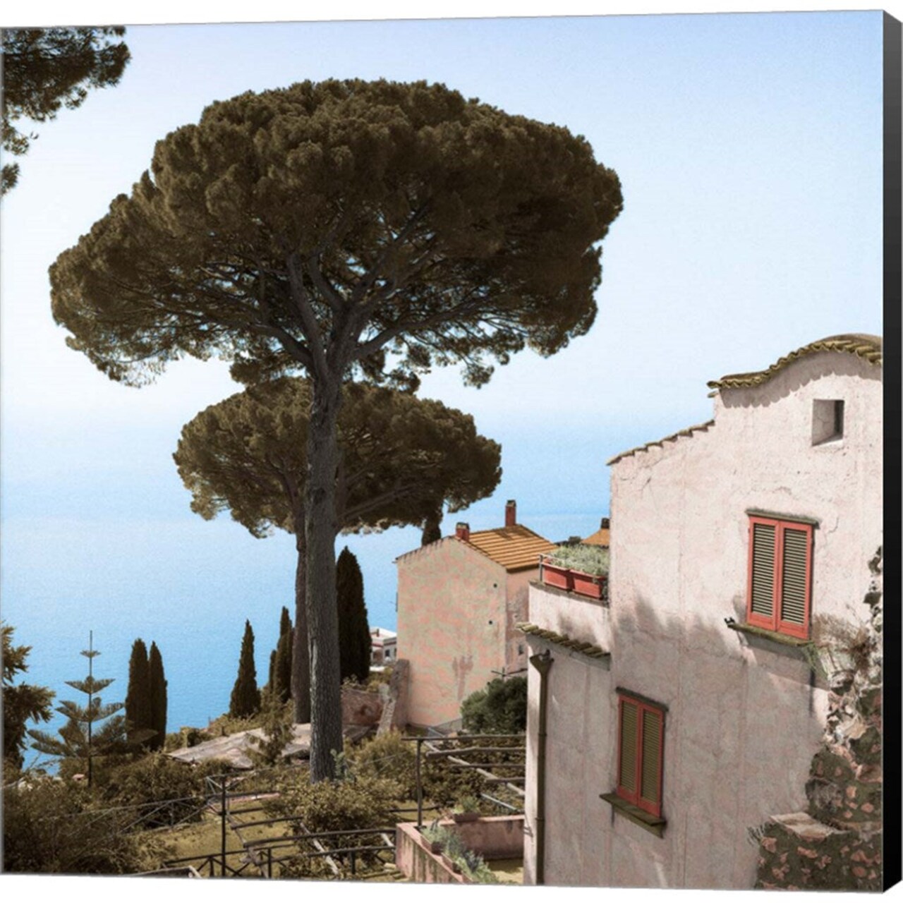 Amalfi Coastal Villas by Alan Blaustein - 24x24 Canvas Art Print
